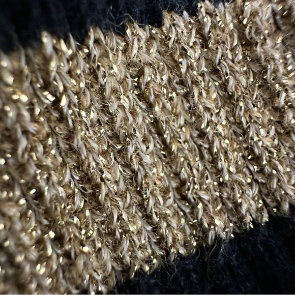 Lauren Ralph Lauren monogrammed turtleneck black and gold sweater, medium - Picture 7 of 8